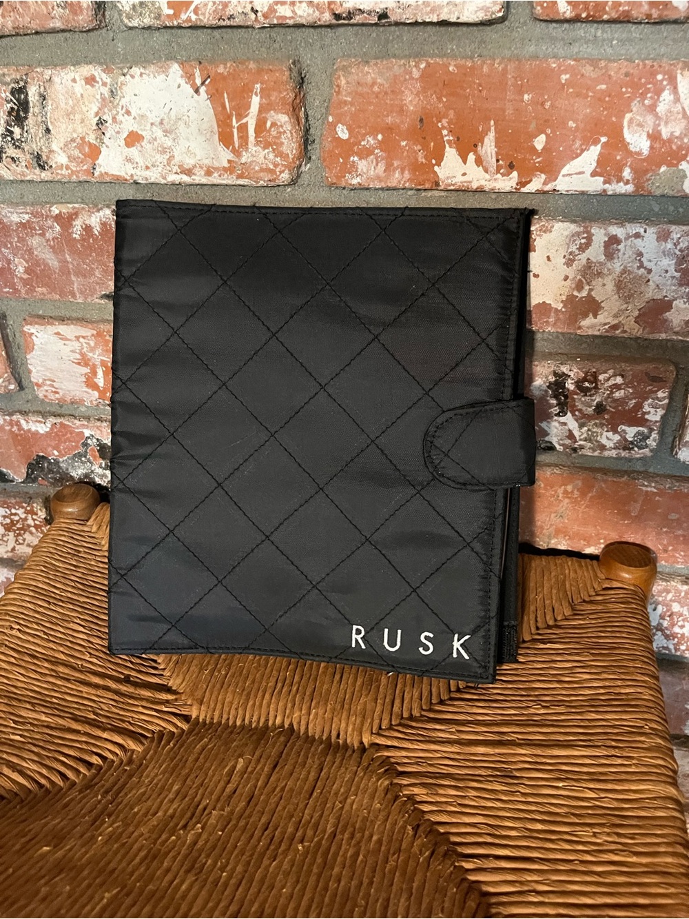 RUSK Black Quilted Cosmetic Case